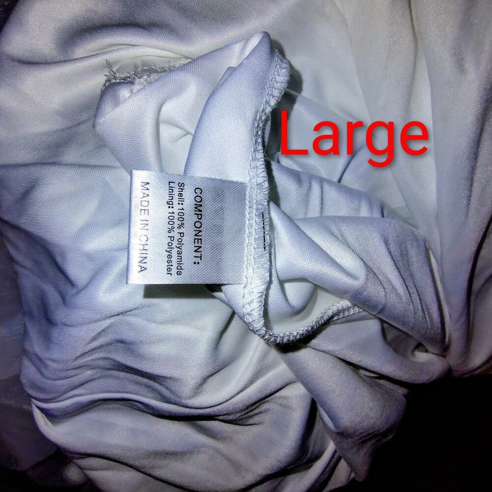 COMPONENT Women’s White Elegant Formal Gown Puff Sleeve Maxi Dress Size L BG34 - Picture 4 of 4